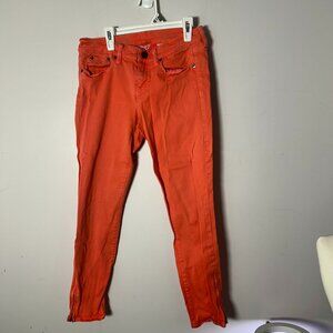 EUC Womens Juniors  J Crew Melon Orange Denim Jean Pants 27 Ankle